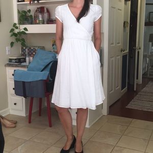 Gap white linen-Cotton dress